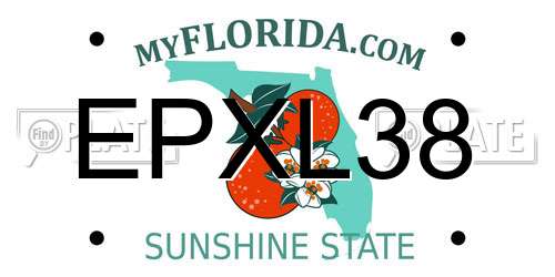EPXL38 Florida License Plate