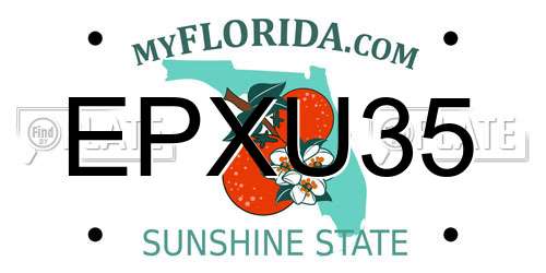 EPXU35 Florida License Plate