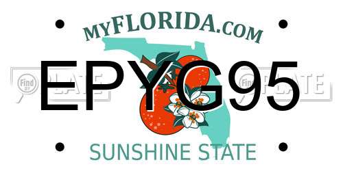 EPYG95 Florida License Plate