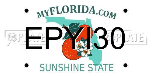 EPYI30 Florida License Plate