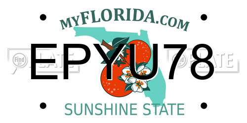 EPYU78 Florida License Plate