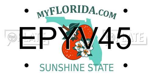 EPYV45 Florida License Plate