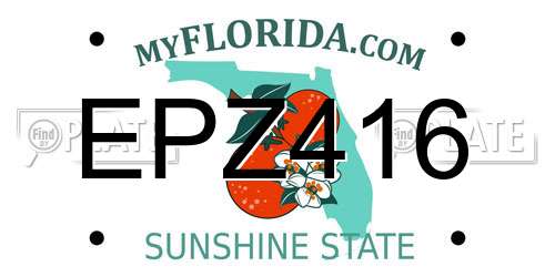 EPZ416 Florida License Plate