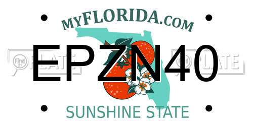 EPZN40 Florida License Plate