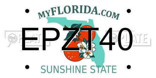 EPZT40 Florida License Plate