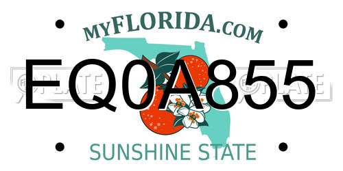 EQ0A855 Florida License Plate