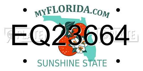 EQ23664 Florida License Plate