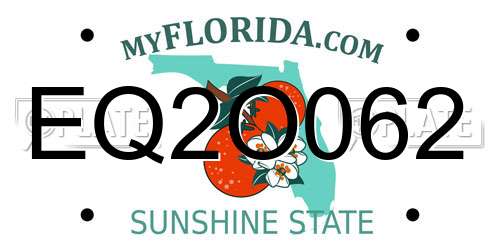 EQ2O062 Florida License Plate