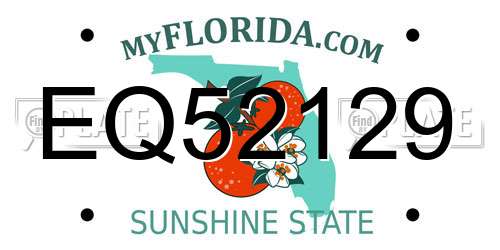 EQ52129 Florida License Plate
