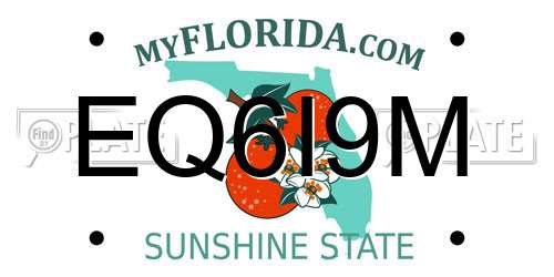 EQ6I9M Florida License Plate