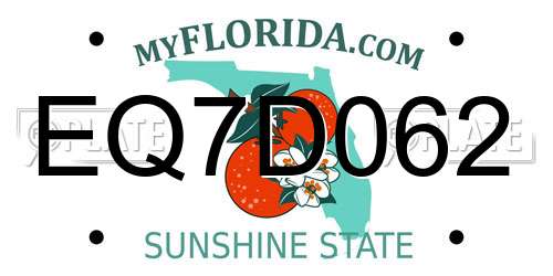 EQ7D062 Florida License Plate