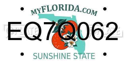 EQ7Q062 Florida License Plate