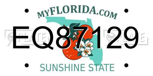 EQ87129 Florida License Plate
