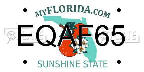 EQAF65 Florida License Plate