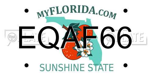 EQAF66 Florida License Plate
