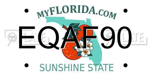EQAF90 Florida License Plate