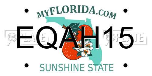 EQAH15 Florida License Plate