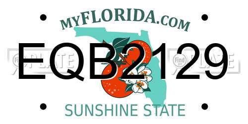 EQB2129 Florida License Plate