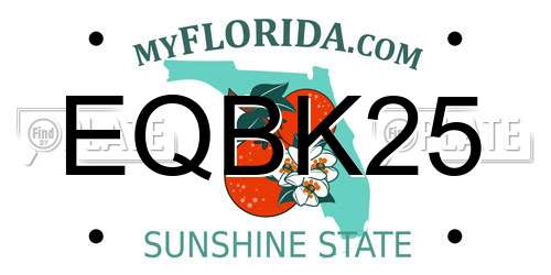 EQBK25 Florida License Plate