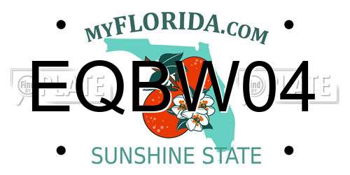 EQBW04 Florida License Plate