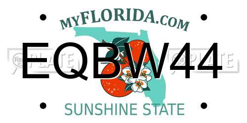 EQBW44 Florida License Plate