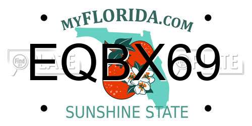 EQBX69 Florida License Plate