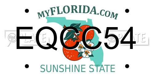EQCC54 Florida License Plate