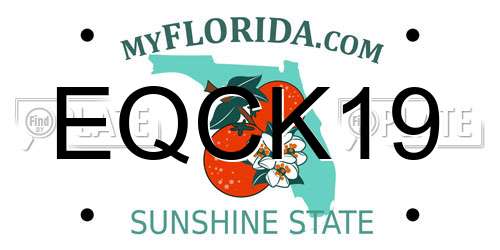 EQCK19 Florida License Plate