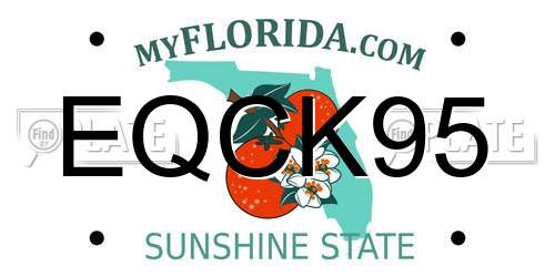 EQCK95 Florida License Plate