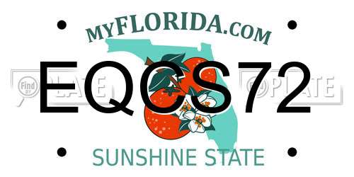 EQCS72 Florida License Plate