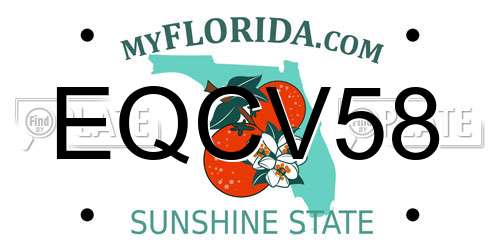 EQCV58 Florida License Plate