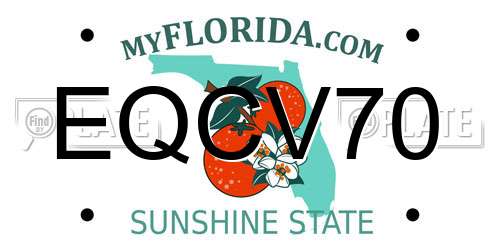 EQCV70 Florida License Plate