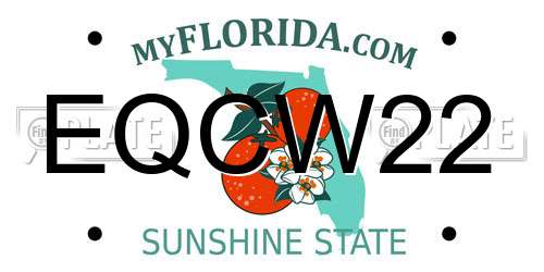 EQCW22 Florida License Plate