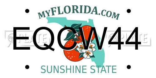 EQCW44 Florida License Plate