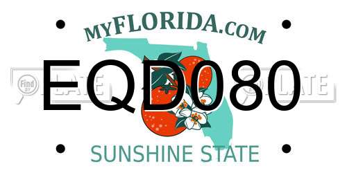 EQD080 Florida License Plate