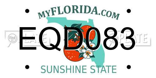 EQD083 Florida License Plate