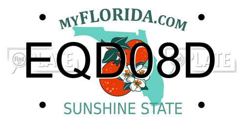 EQD08D Florida License Plate