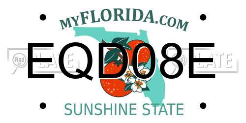 EQD08E Florida License Plate