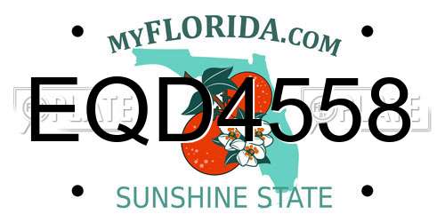 EQD4558 Florida License Plate
