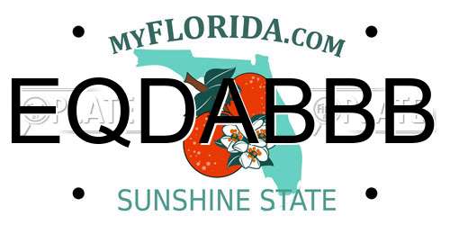 EQDABBB Florida License Plate