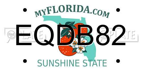 EQDB82 Florida License Plate