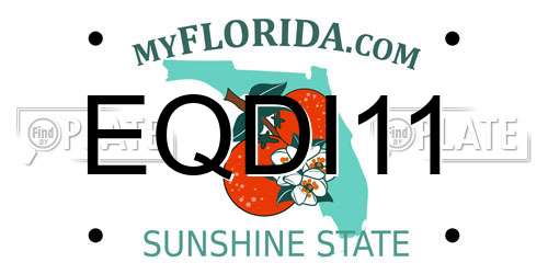 EQDI11 Florida License Plate