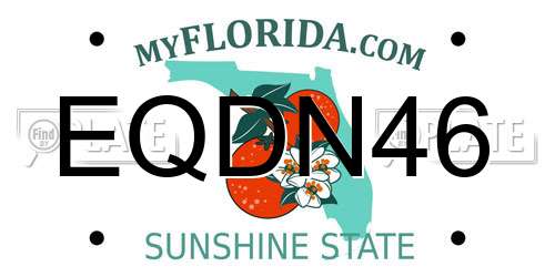 EQDN46 Florida License Plate