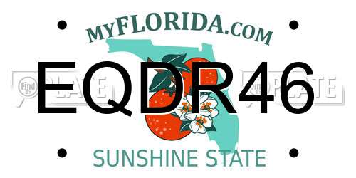 EQDR46 Florida License Plate