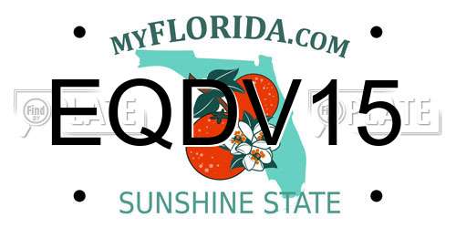 EQDV15 Florida License Plate
