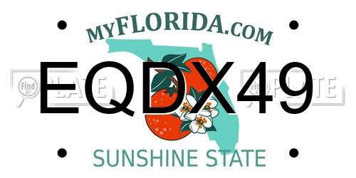 EQDX49 Florida License Plate