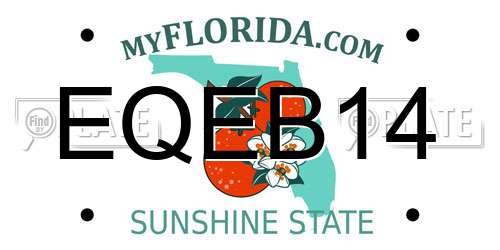 EQEB14 Florida License Plate