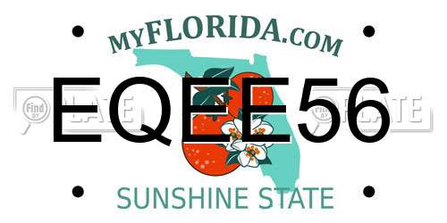 EQEE56 Florida License Plate