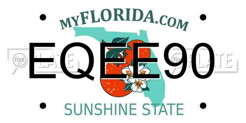 EQEE90 Florida License Plate