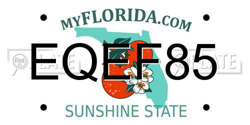 EQEF85 Florida License Plate